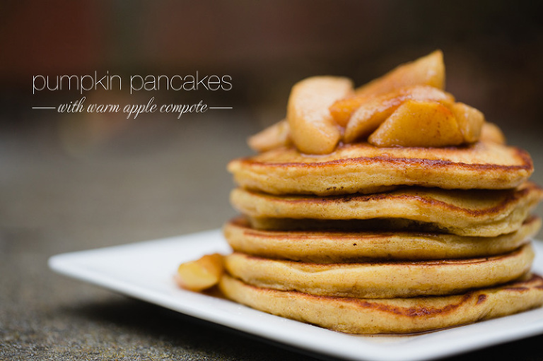 pumpkin pancakes with apple compote