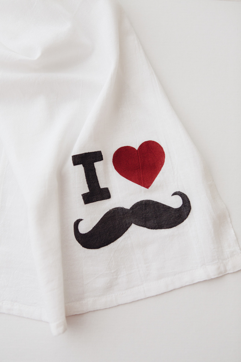 DIY Mustache Tea Towel