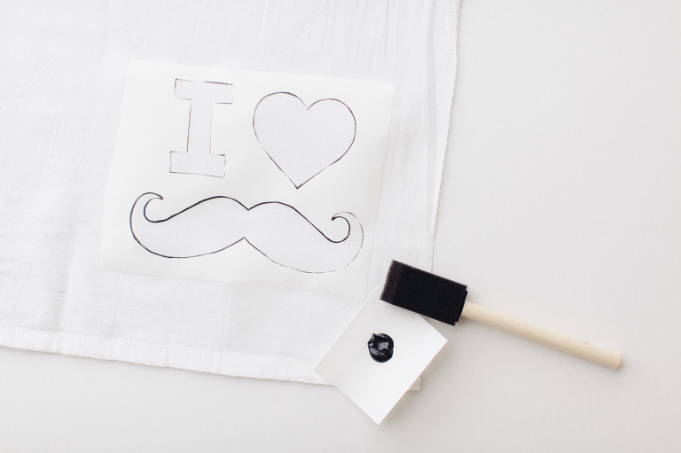 DIY Mustache Tea Towel