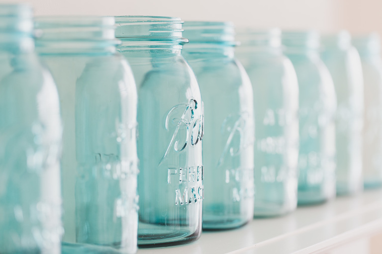 vintage blue ball glass mason jars