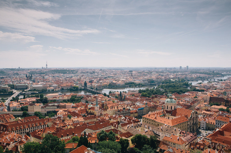 Birds eye view of Prague