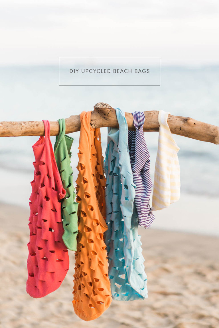 DIY Upcycled Beach Bags - give your old t-shirts a second life!