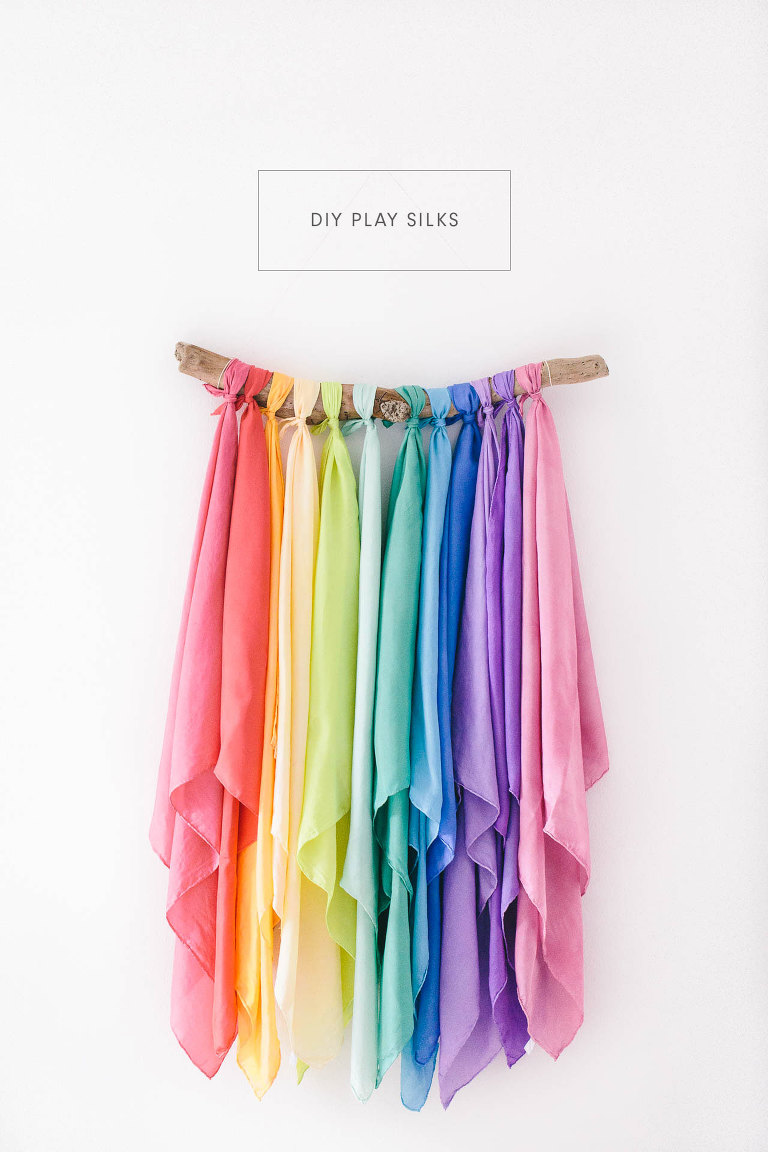 DIY Play Silks - A simple tutorial to dye your own silks for hours of open ended play. These also make the best travel toys!