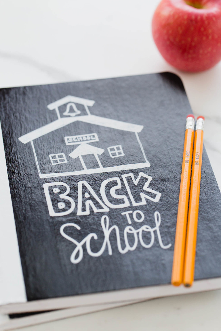 These easy DIY chalkboard notebooks are a great back to school project that even the youngest kids can make. Add an apple and you have the perfect back to school teacher's gift!